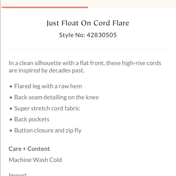 Free People, Just Float on Cord Flare - Picture 11 of 14